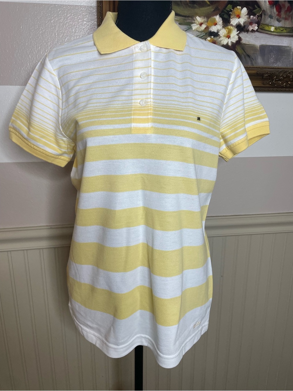 IZOD Women's Striped Polo Shirt - Size M - Picture 4 of 11